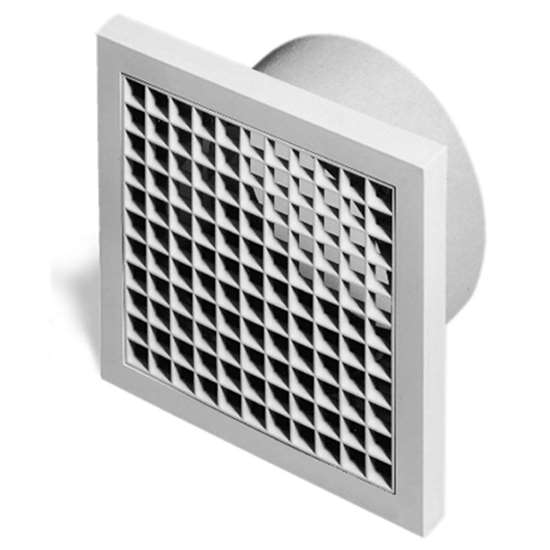 Bild von Kunststoff-Ventilationsgitter G10B 140x140mm Ø 100mm Braun.