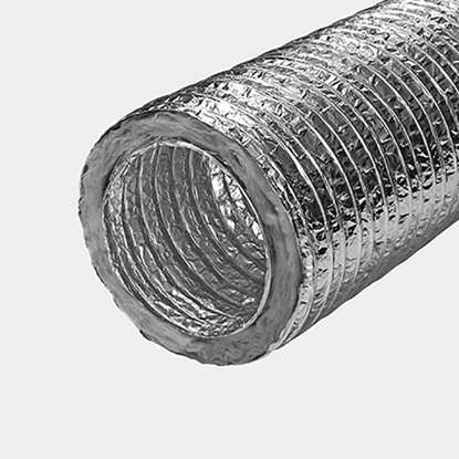 Bild von Isolierter Schlauch Isoaludec 2500, Ø 224mm, Länge 6m. Hochflexibler kälte- und wärmeisolierender Lüftungsschlauch. Betriebstemperatur-30° bis + 250°C.