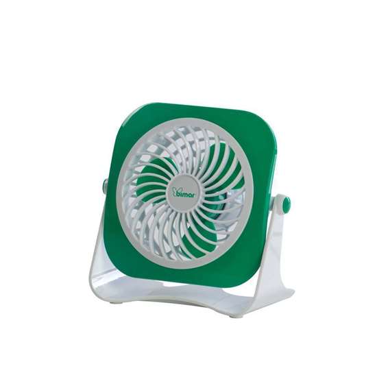 Bild von Mini-Tischventilator VT14 Grün Ø 10cm mit USB-Anschluss.