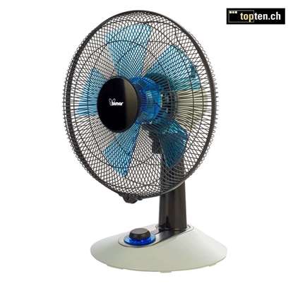 Immagine di Ventilatore da tavolo VT355 Silente nero/blu Ø 30cm.