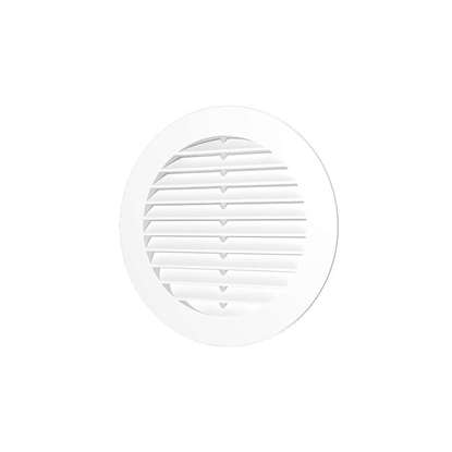 Image de Grille de ventilation en plastique 10RKS, ronde Ø 100 mm, avec moustiquaire. Diamètre extérieur 130mm.