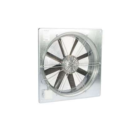 Bild von Axial Ventilator Fischbach 230V,  AW 500 / E35 (quadratischer Wandring) mit Schutzgitter.