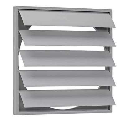 Immagine di Valvola di chiusura in plastica RK 15 WSK 195x195mm per ventilatore Ø 159mm grigia chiara.