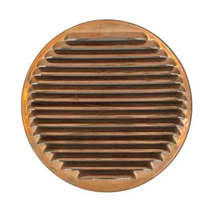 Image de Grille de ventilation SG 100 en cuivre enfichable. Grille extérieure avec moustiquaire.