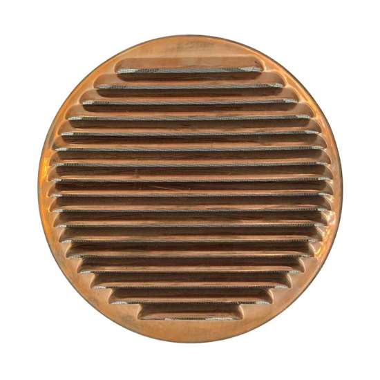 Image sur Grille de ventilation SG 100 en cuivre enfichable. Grille extérieure avec moustiquaire.