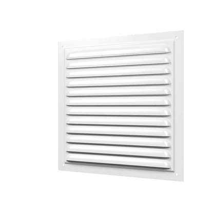 Image de Grille de ventilation en métal 1212ME 125x125 mm, acier blanc, avec moustiquaire. (Outdoor)